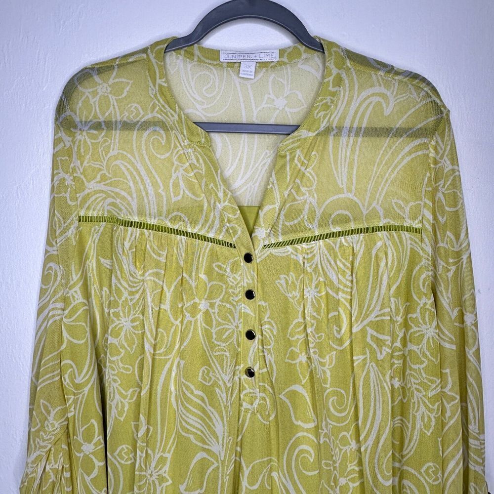 Juniper & Lime Womans Lined Sheer Tab Sleeve 1/4 … - image 2